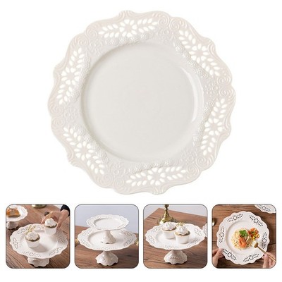 1pc Creative Ceramic Household Plate Dessert Platte Lebensmittelbehälter (weiß)