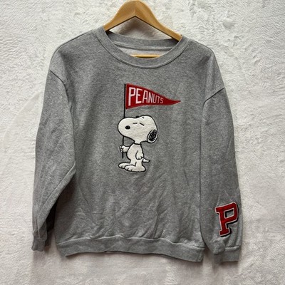 Peanuts Snoopy Sweatshirt Girls XL 15-17 Gray Fleece Lined Tweety Bird Patch