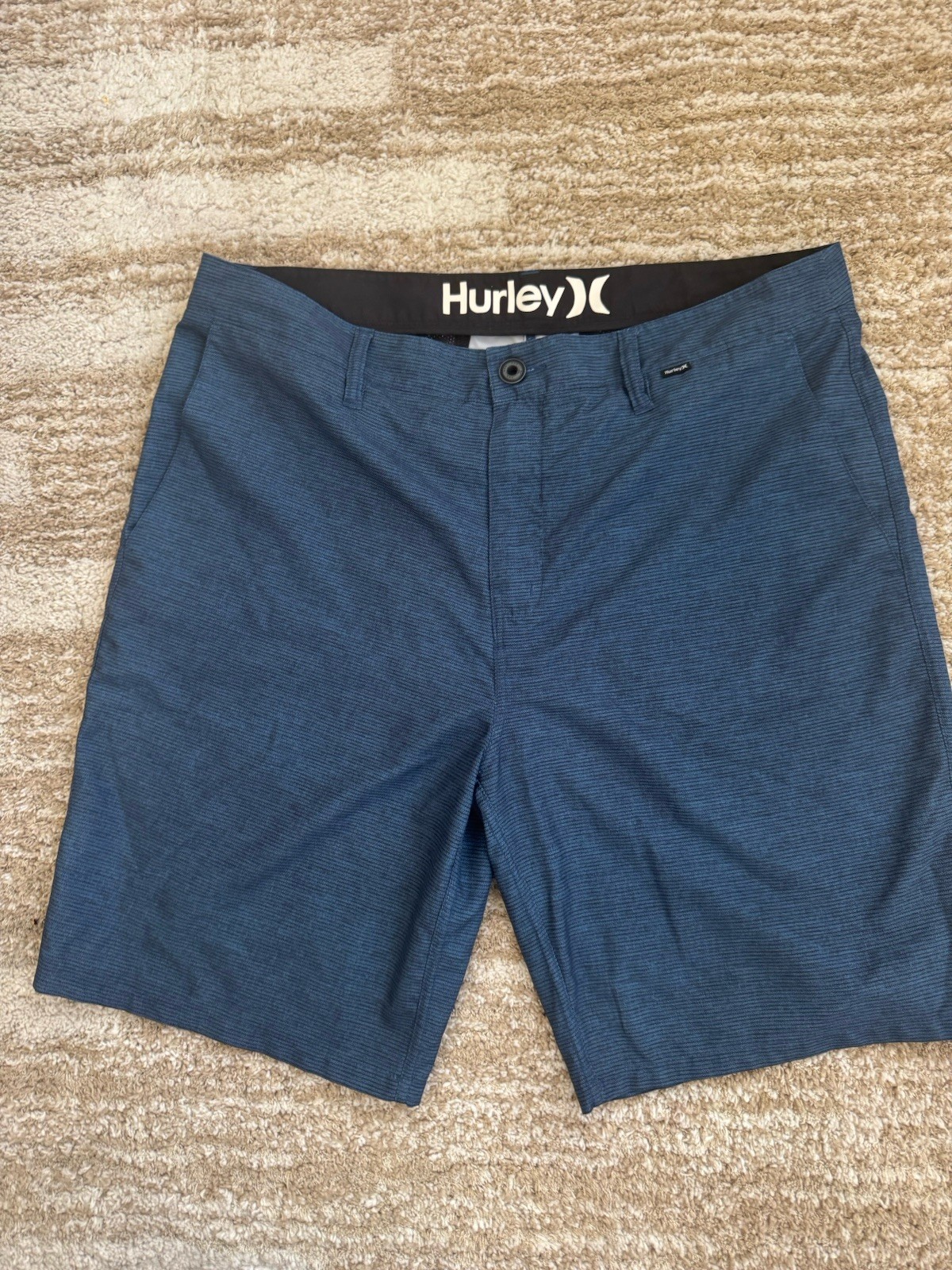 Hurley Men’s Board Shorts Swim Trunks Blue Herringbone Size 34 Regular