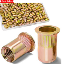 1/4 Rivet Nut, 115Pcs Carbon Steel Zinc Rivet Nuts 1/4-20, 1/4 20 Threaded In...