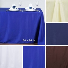 10 pcs POLYESTER 54x96" RECTANGLE TABLECLOTHS Wedding Party Catering Linens SALE