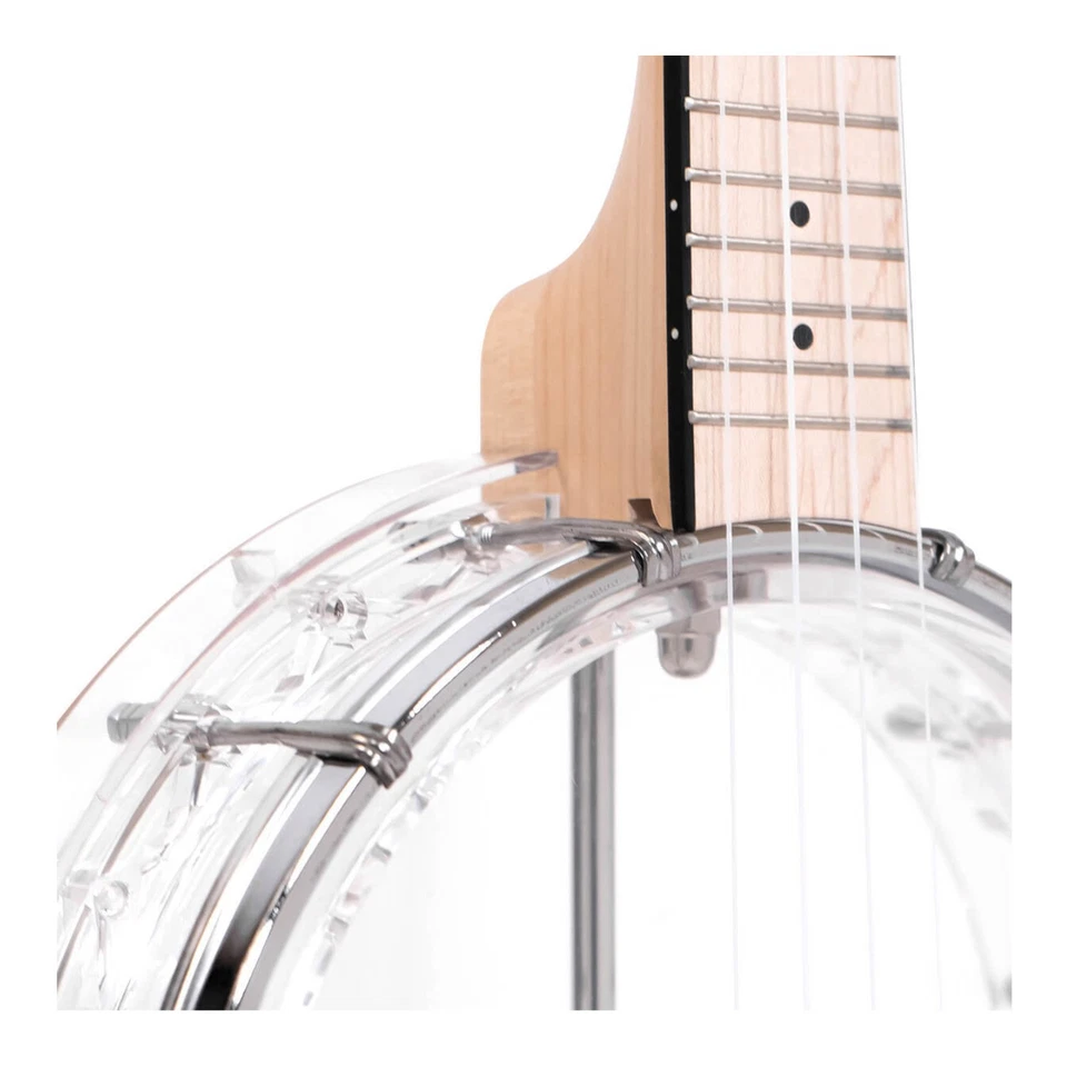 Gold Tone Little Gem Diamond See-Through Banjo-Ukuleles with Bag RARE - Image 4 of 4