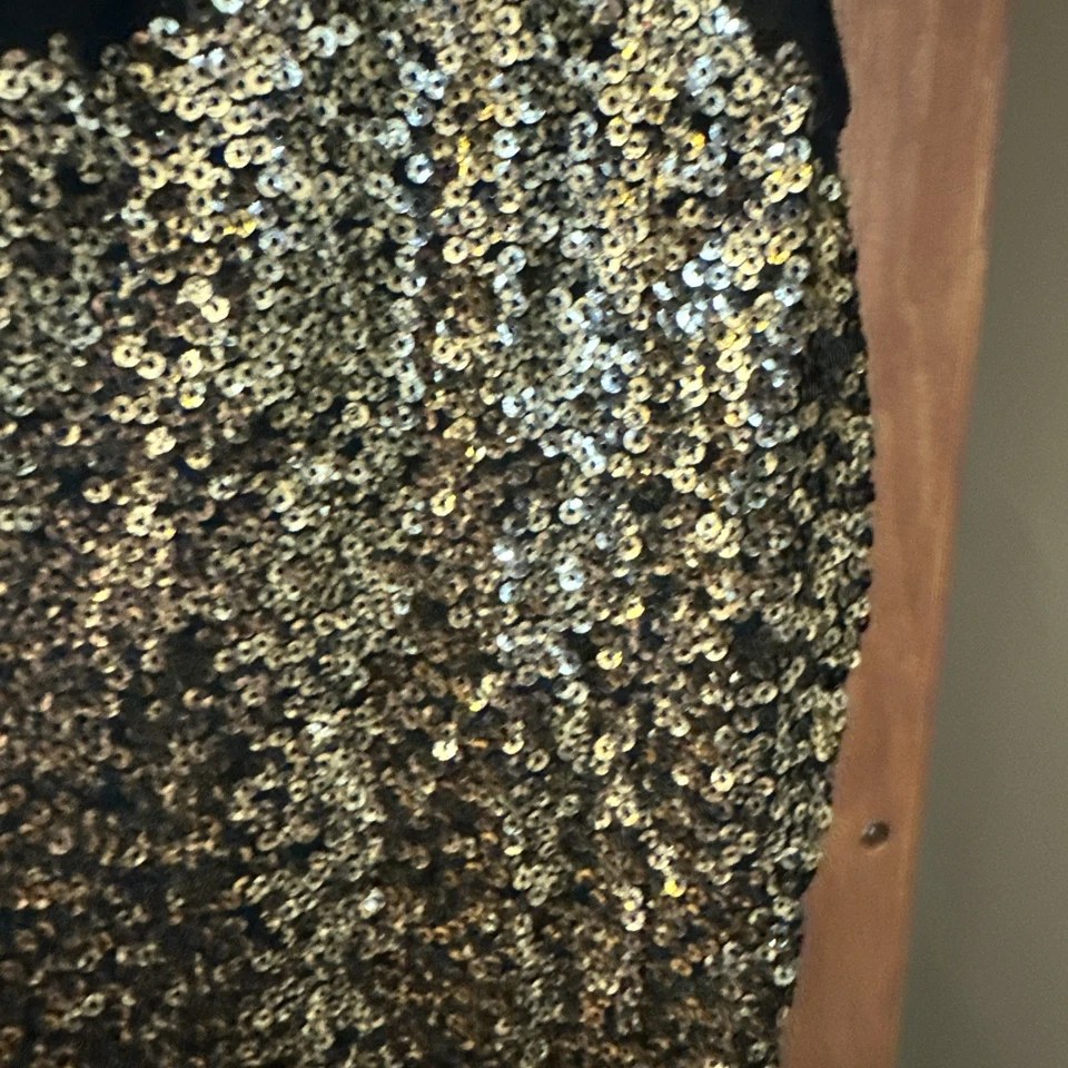 Vintage Y2K Talbots Gold Sequin Bling Tank Top Sz L Goth Chic Emo Whimsigoth - Image 3 of 4