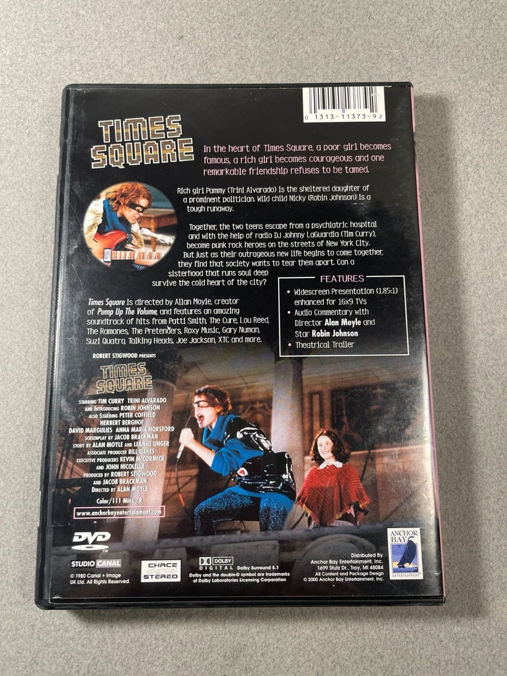 Times Square DVD with Original Insert Anchor Bay Release Tim Curry Excellent - Image 2 of 2