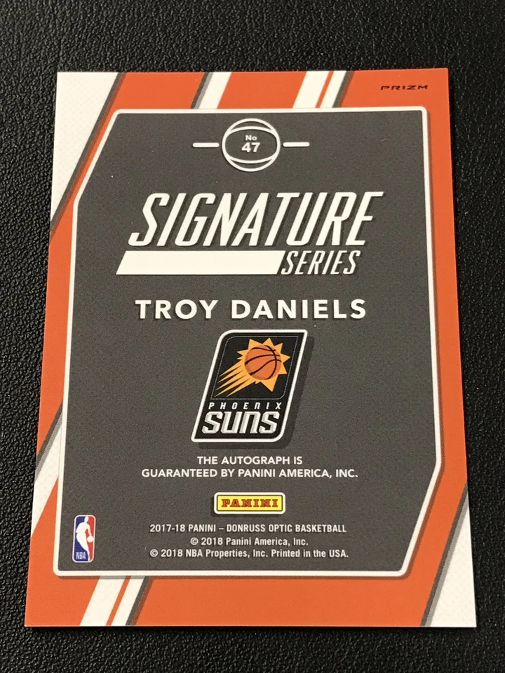 2017-18 Donruss Optic #47 Troy Daniels Signature Series Purple Prizm Phoenix - Image 2 of 2