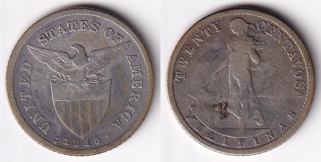 1915-S 20 Centavos US Philippine United States of America