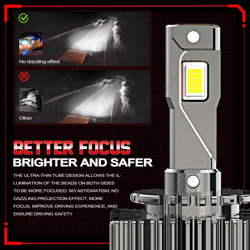 D1S D1R LED Headlight Bulbs 240W 6000K Super White HID Xenon Conversion Kit 2PCS - Picture 9 of 13