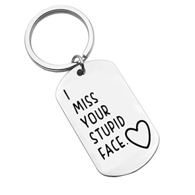 I Miss Your Stupid Face Keyring Gift Long Distance Relationship You Men Women