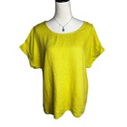 Terzo Millennio Chartreuse Back Cutout Tunic Top Large Made Italy Coastal Beach