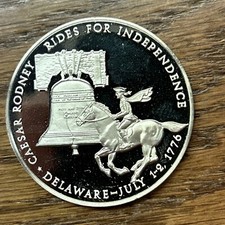 State Of Delaware 1973 Sterling Silver Art Round - 1 Troy Oz - Free Shipping 99.12 per troy oz