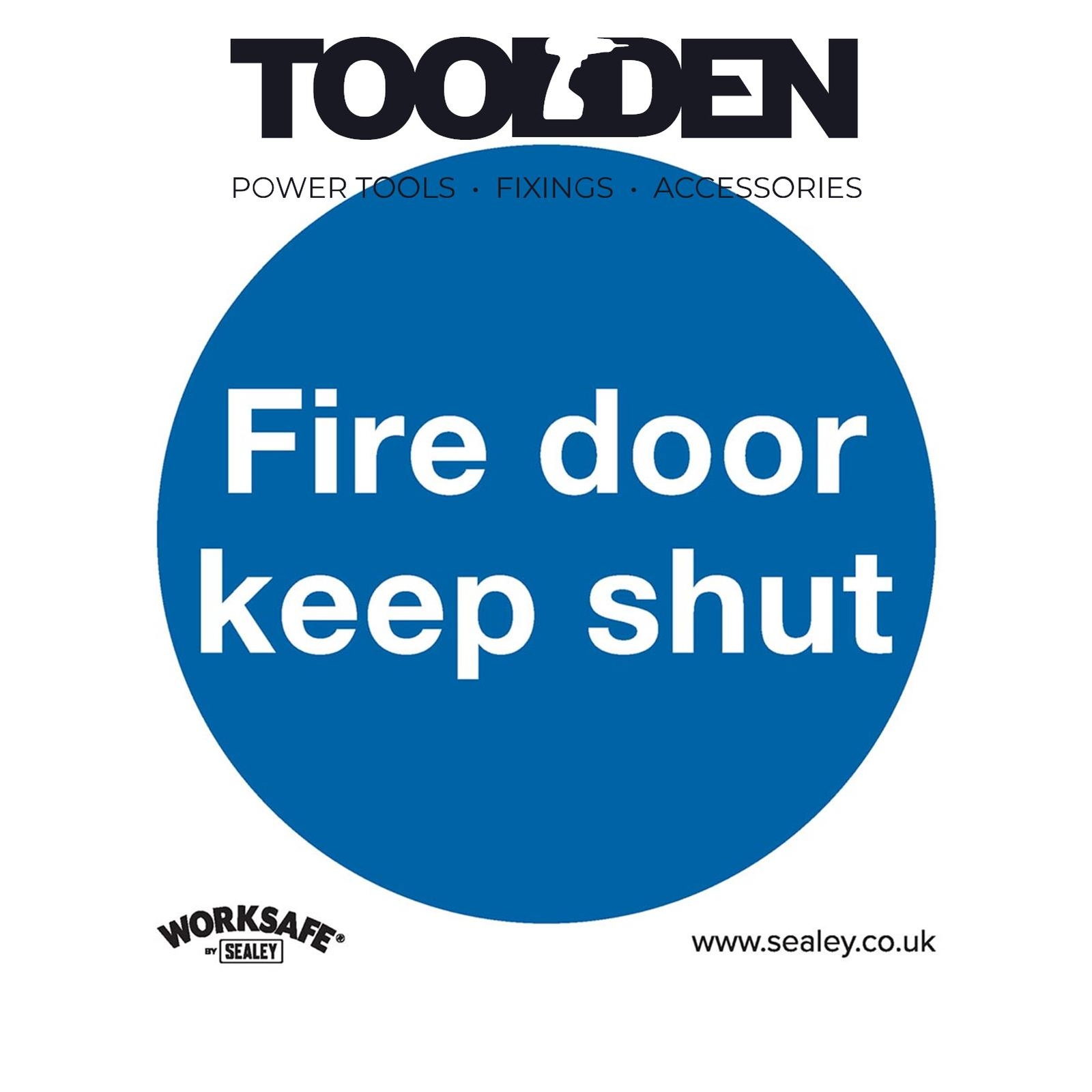 Sealey SS1V1 Mandatory Safety Sign - Fire Door Keep Shut - Self-Adhesive Vinyl