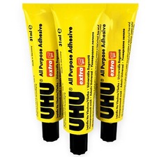 UHU All Purpose Adhesive Gel Extra Glue - 31ml - Pack of 3 Tubes