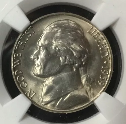 Beautiful GEM 1938-S Rev of 38 NGC MS65 Jefferson Nickel 5C Cents US Coin