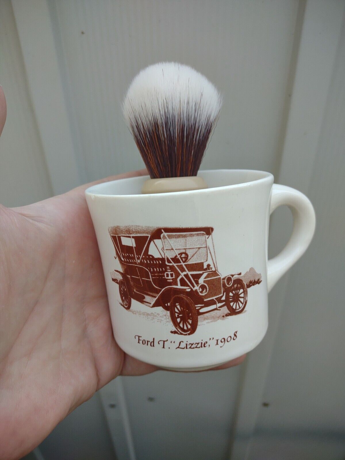 Vintage Surrey Shave Brush And Mug New Synthetic Knot eBay