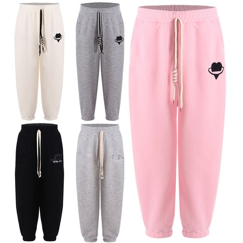 Unisex Kids Pants Workout Bottoms Hip-Hop Sweatpants Casual Trousers Embroidery - Picture 3 of 47