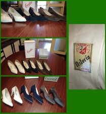 Gruppo 3 paia scarpe donna camoscio-pelle-lucertola anni 50 CONDIZIONI OTTIME