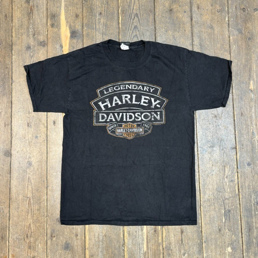 Harley Davidson T-Shirt Graphic Biker Short Sleeve Tee, Black, Mens Medium image 2