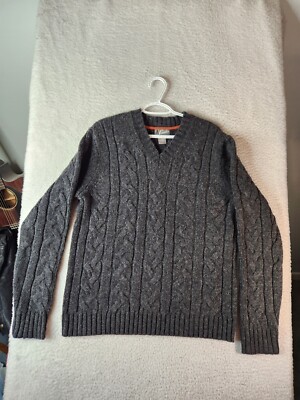 VTG Womens Wool Sweater Gray Lucky Knitwear V Neck Casual Medium 80318