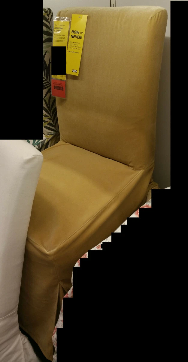 IKEA Henriksdal Chair Cover Djuparp Yellow Beige Long Skirted
