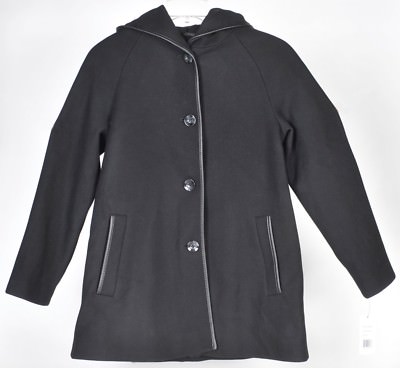 Pendleton Duffle Women's Wool Blend Hooded Black Coat NEW MSRP $375