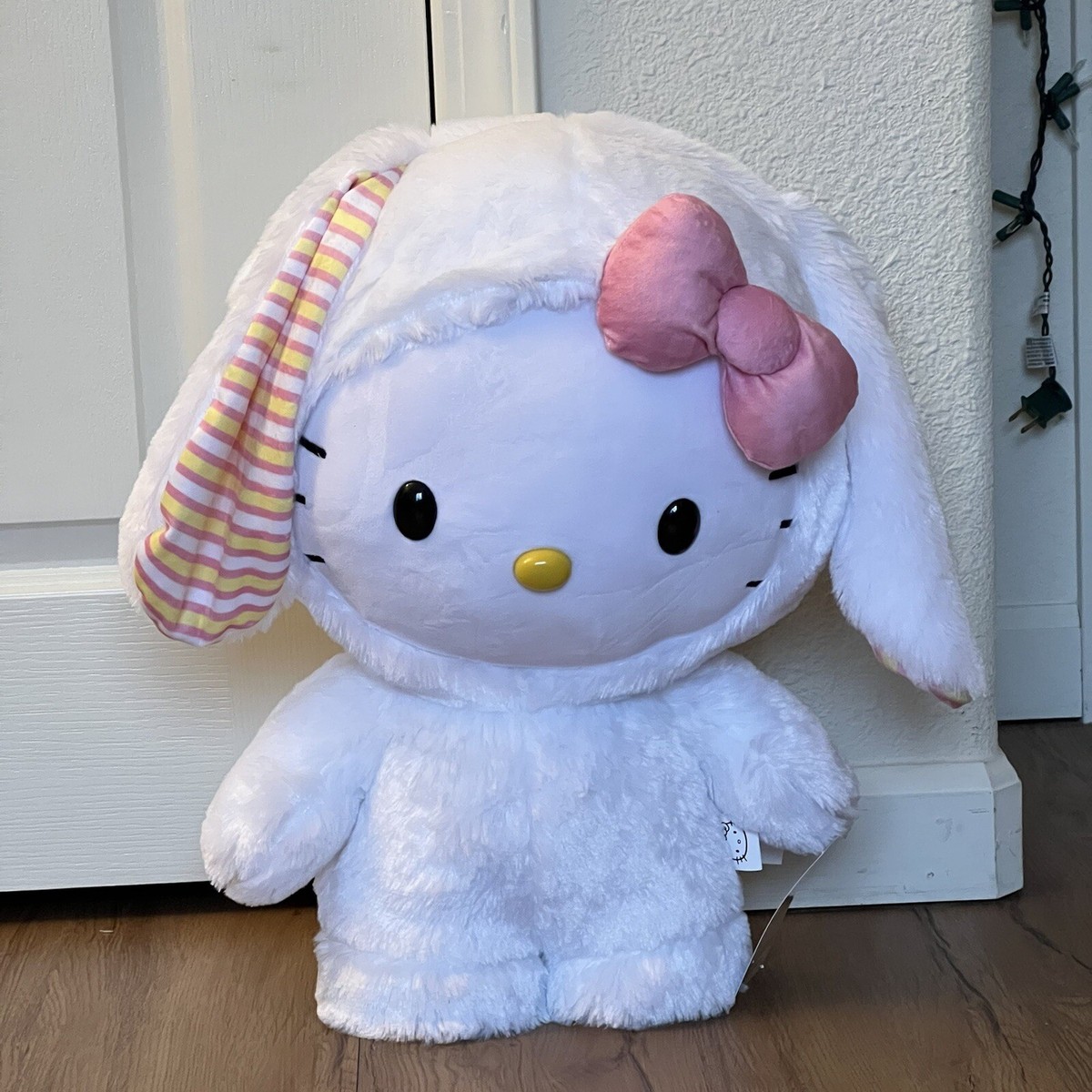 Hello Kitty Bunny Easter Greeter Big White Plush 2021 Pink Bow