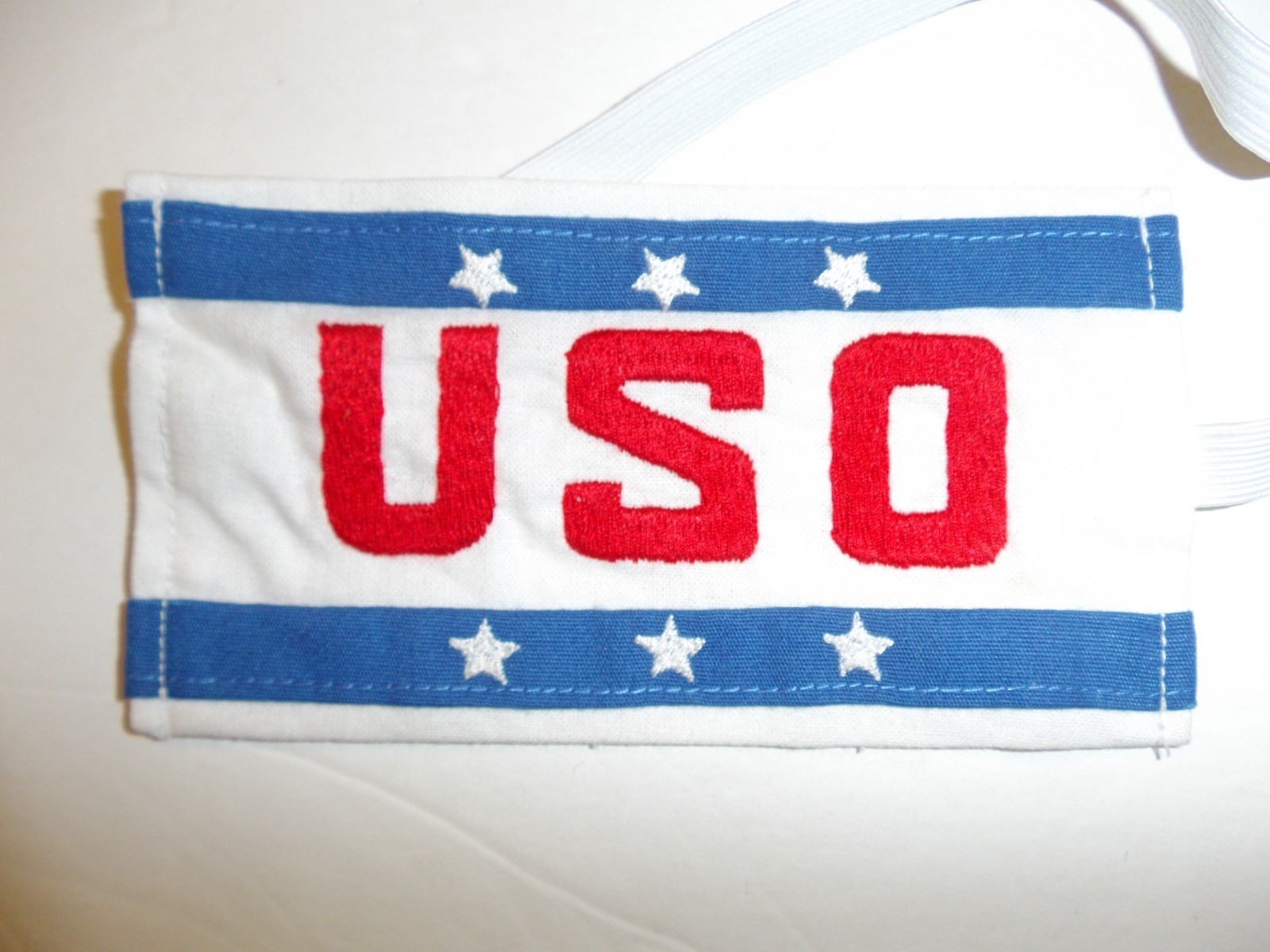 9960 Vietnam US USO Armband United Service Organization white cotton