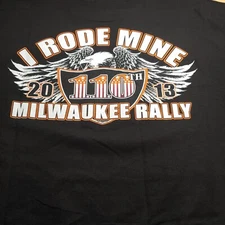 Hot Leathers Biker Tee XL I Rode Mine 110th Milwaukee Rally Screaming Eagle New 