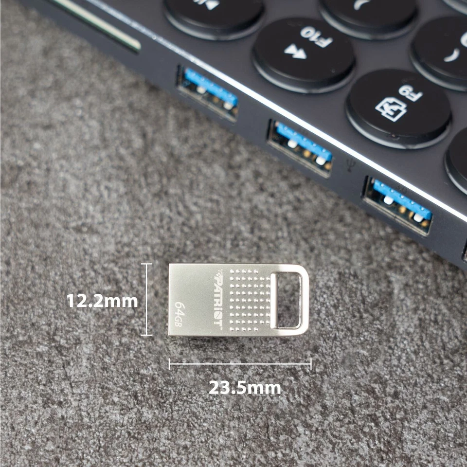 Patriot TAB 200 16GB 32GB 64GB USB 2.0 Gen 1 Nano Aluminum Capless Flash Drive - Image 3 of 4