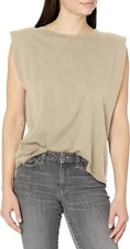 VELVET By Graham & Spencer Leo Shoulder Pad Top Tank Brittle S $99 C2