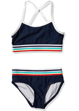 Kanu Surf Girls Tanya Navy UPF 50- Beach Sport Athletic Bikini Size 14