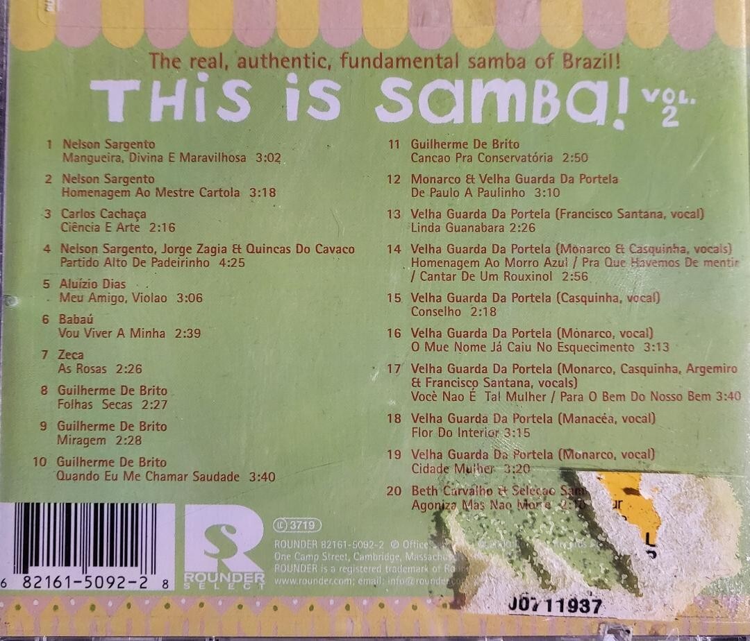 This Is Samba Vol 2 CD *SEALED* Brazil Nelson Sargento Babau