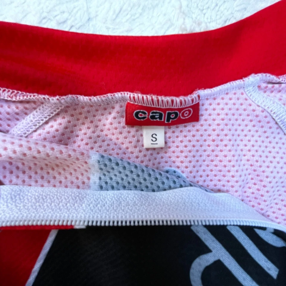 Мужская велосипедная футболка Capo Studio Velo сделано в Италии небольшая на молнии красная черная - Изображение 3 из 4