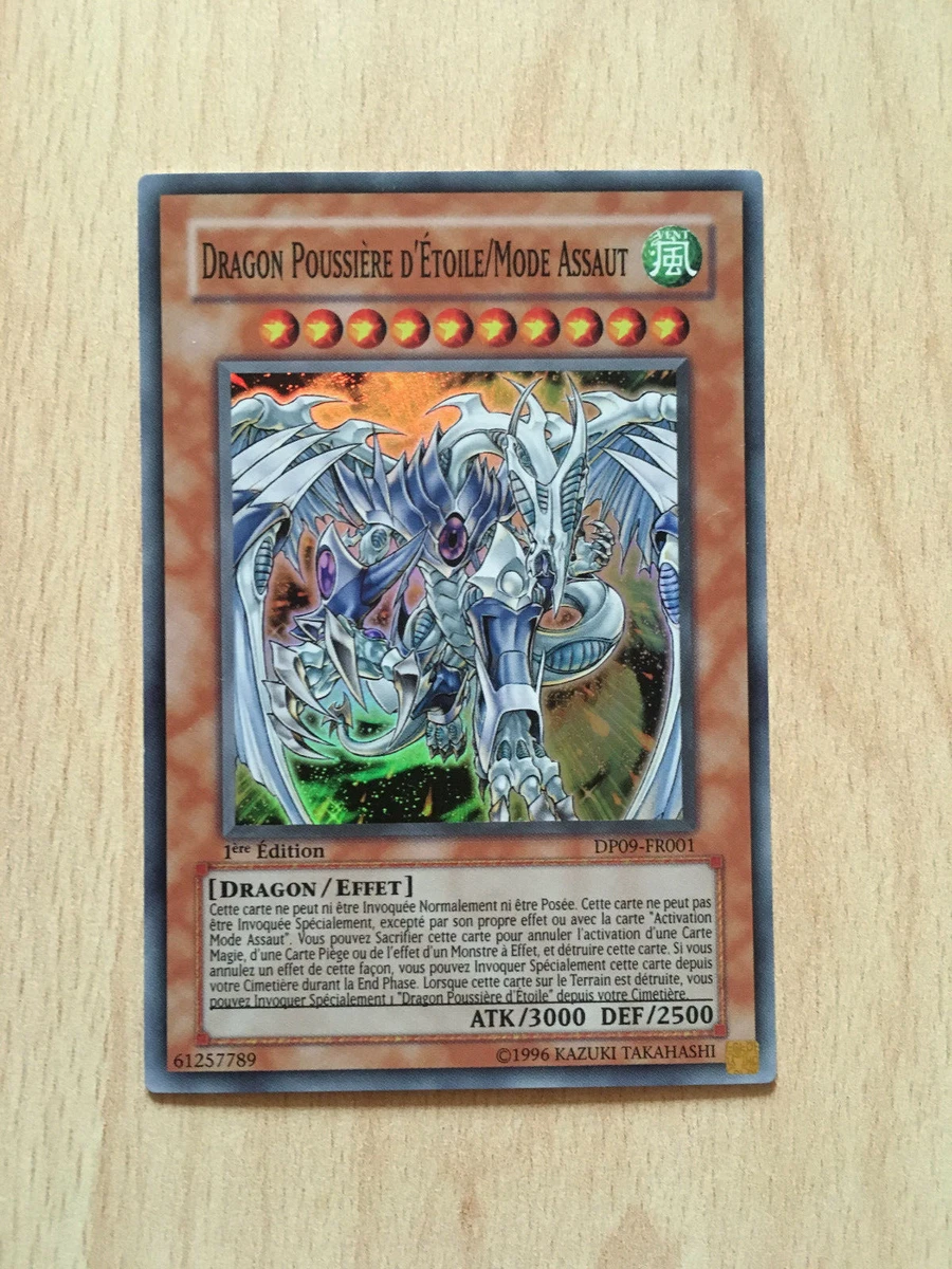Carte Yu Gi Oh Dragon Poussière D étoile Mode Assaut Carte Yu Gi Oh ! - Dragon Poussière d'Étoile/Mode Assaut DP09-FR001 (Super RARE) | eBay