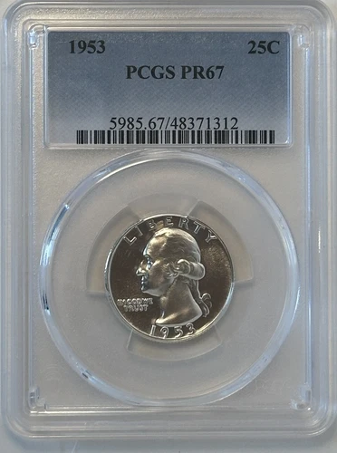 1953 Washington Proof Quarter, PCGS PR67