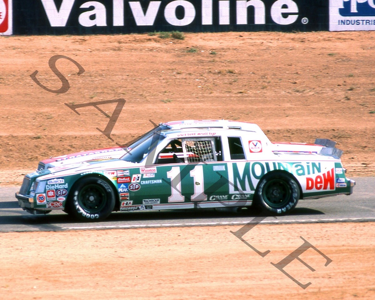 DARRELL WALTRIP 1981 #11 MOUNTAIN DEW ON TRACK AT RIVERSIDE 8X10