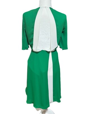 bcbg kelly green dress BCBGMaxAzria Kelly Green Chiffon Belted Pocket Long Sleeve Mini Dress