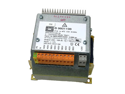 Netzteil Trafo Transformator BLOCK b9801198 3X 380V 24V 16A DC
