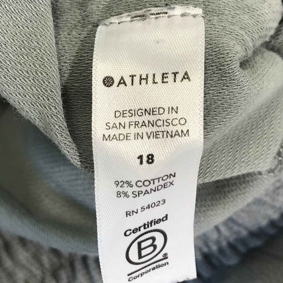 Athleta Womens Size 18 Grey Farallon Jogger Sweat Pants Sport Gym Run