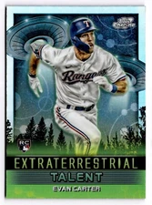 2024 Topps Chrome Extraterrestrial Talent Evan Carter #ET-19 RC Texas Rangers