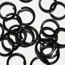 50 New Solid Black 8mm Stainless Steel Jump Rings 16 Gauge Jewelry Connectors