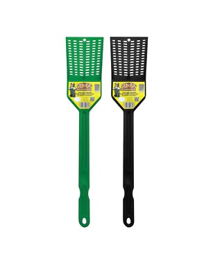 2 Pack Heavy Duty Fly Swatter with Built-in Bug Scooper - Mess-Free - Durable