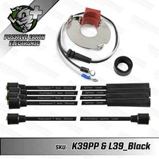 Ford Prefect E93A E493A Side Valve Positive Earth Ignition Kit Black HT Leads