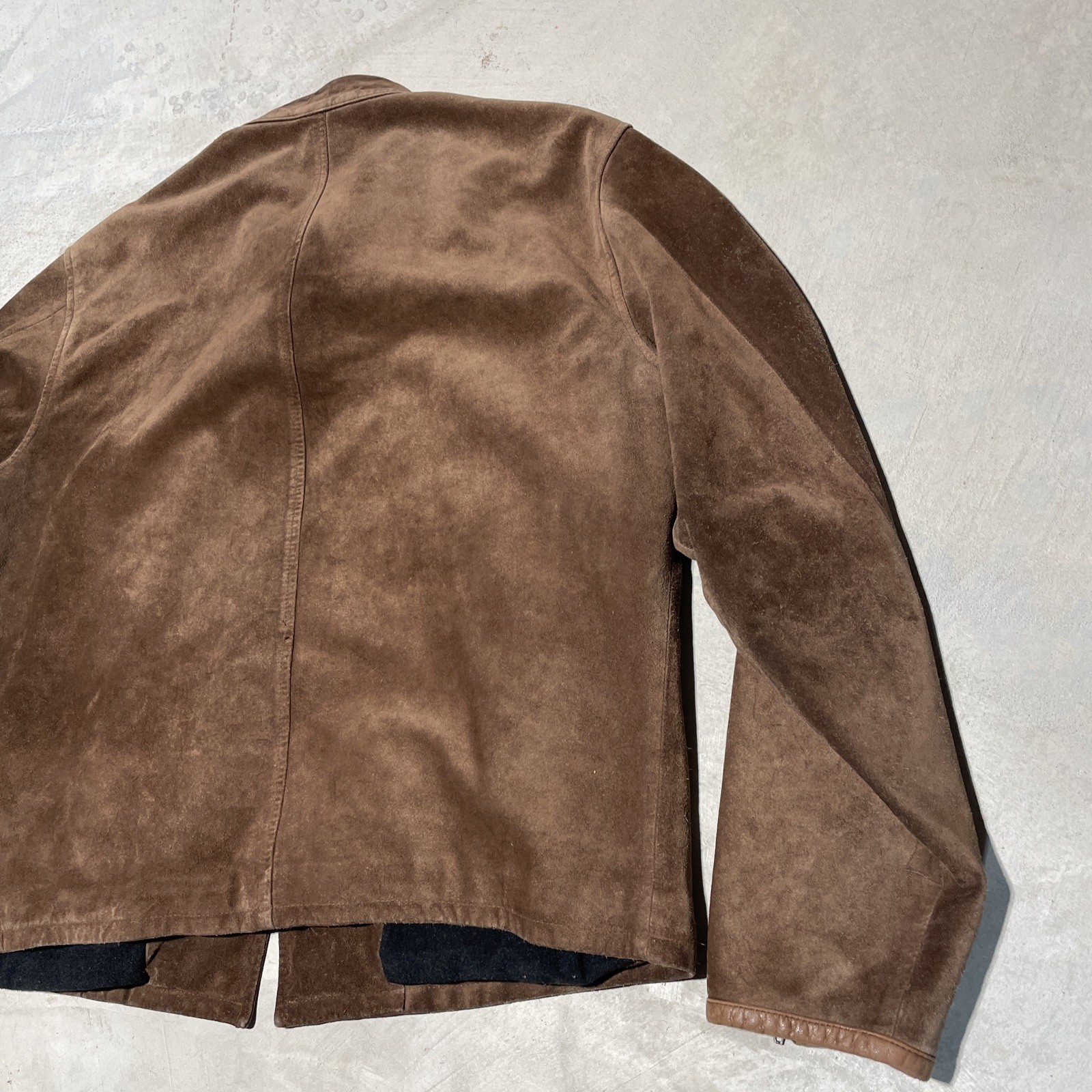 VTG Polo Ralph Lauren Men's Jacket SZ XL Brown Suede Leather Biker Coat Zippers thumbnail 12