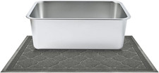 Cat Litter Mat  Stainless Steel Litter Box Set XL Odor Control Home SystemClean