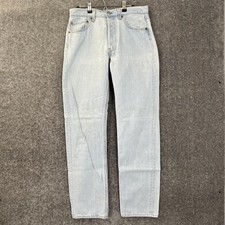 Levi 501 Made In Usa Men  S Light Wash Blue Vintage Straight Fit Jeans Fits 30X32