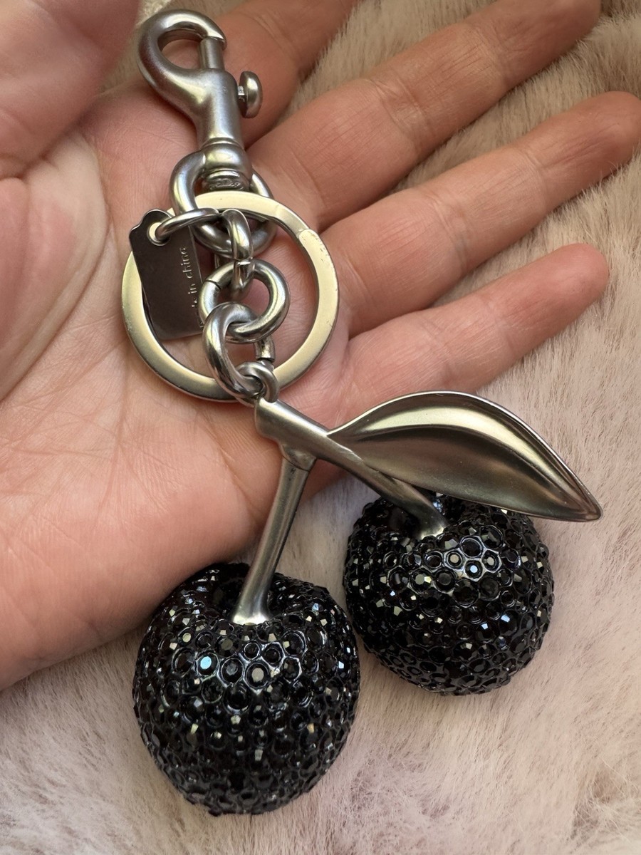 Coach Crystal Cherry Bag Charm Silver/Black CCD32 | eBay