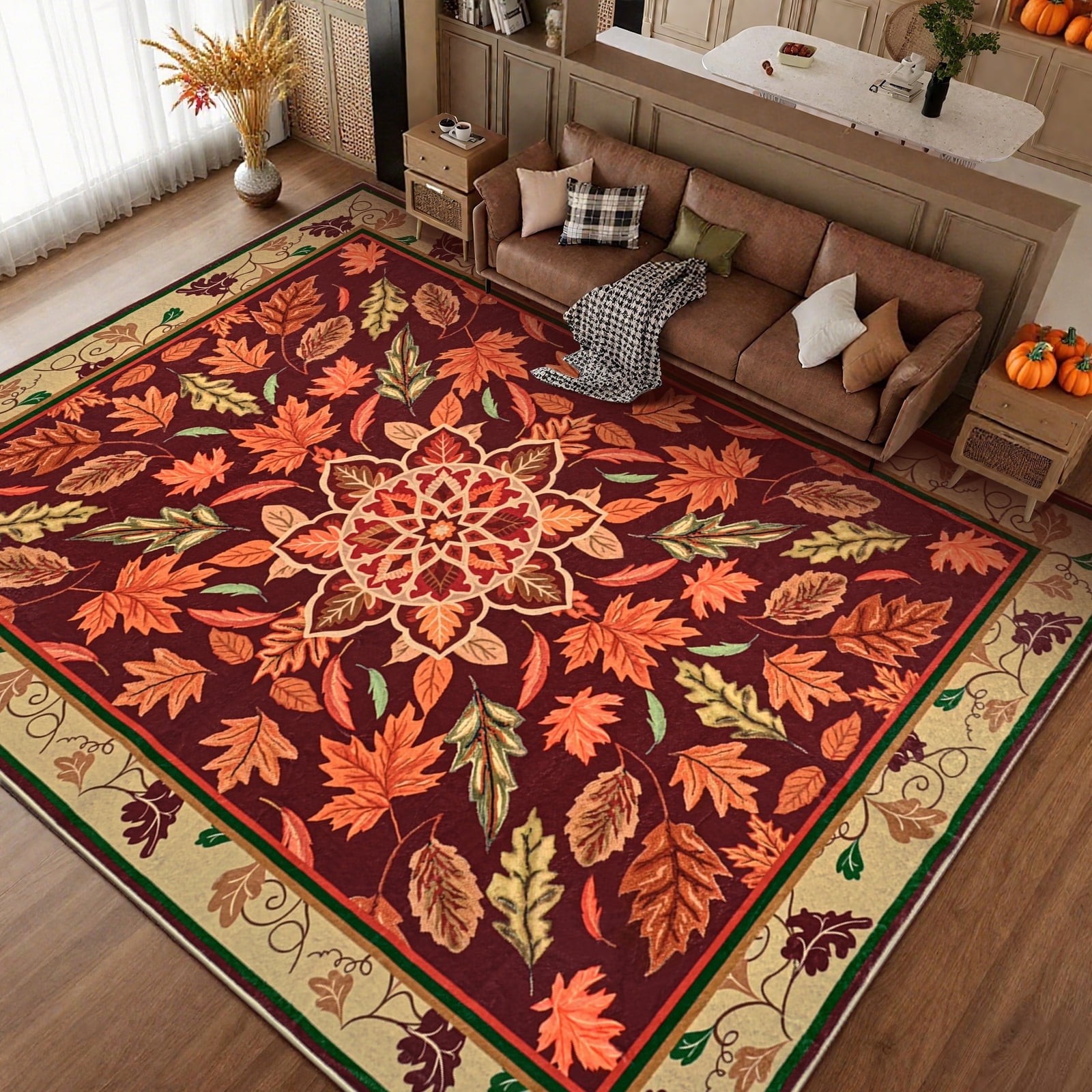 Bleum Cade OD1143 8x10 Fall Area Rug Boho Floral Maple Leaf Design Fall Area 9990₽