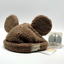 Tokyo Disney Resort Mickey Mouse Fluffy Hat Mocha Plush Cap Official Japan