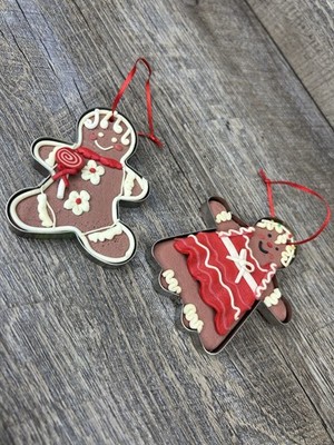 Gingerbread Iced Cookie Cutter Country Granny Core Christmas Ornaments Set