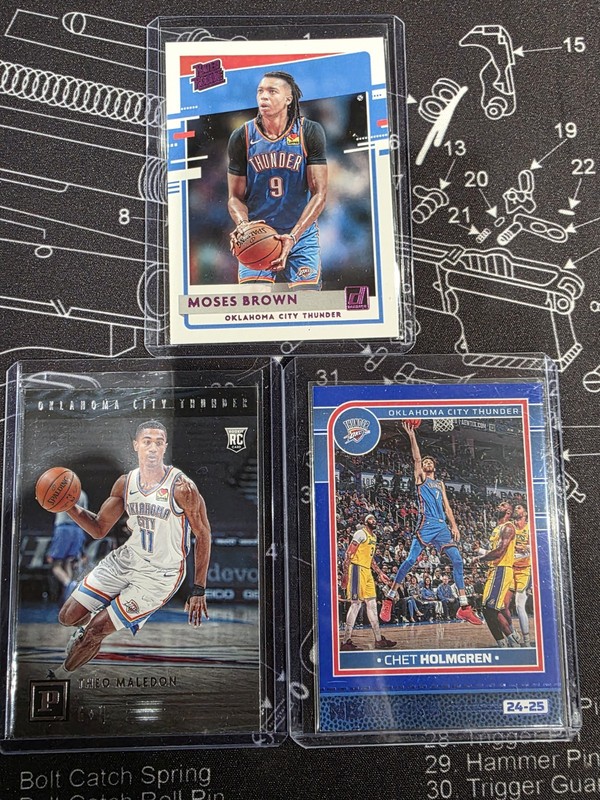 Panini Oklahoma City Thunder 2024-25 3 Card Lot Holmgren/Maledon/Brown